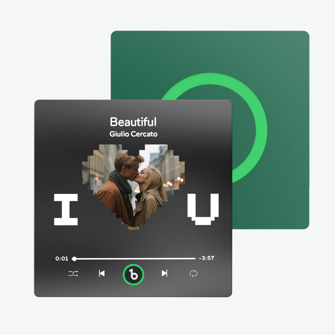 Custom Music Fridge Magnet with Photo I Love U Personalized Fridge Magnet Gift for Couple