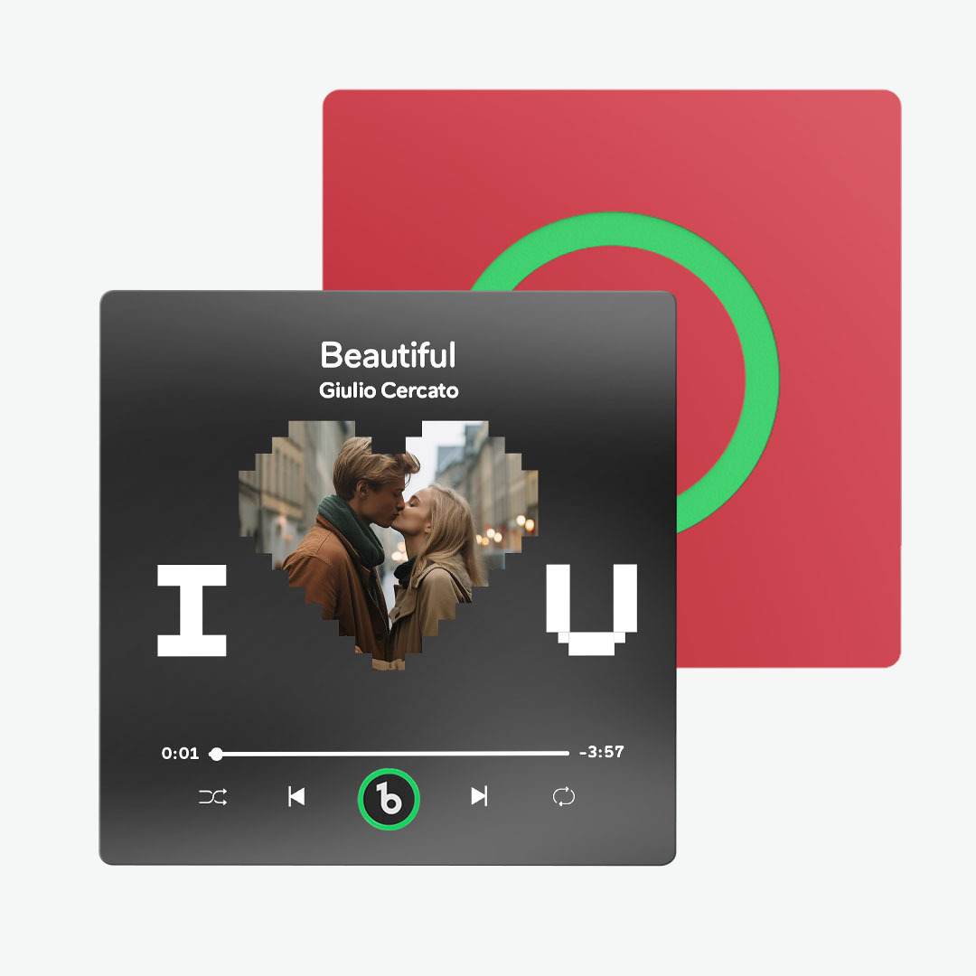 Custom Music Fridge Magnet with Photo I Love U Personalized Fridge Magnet Gift for Couple