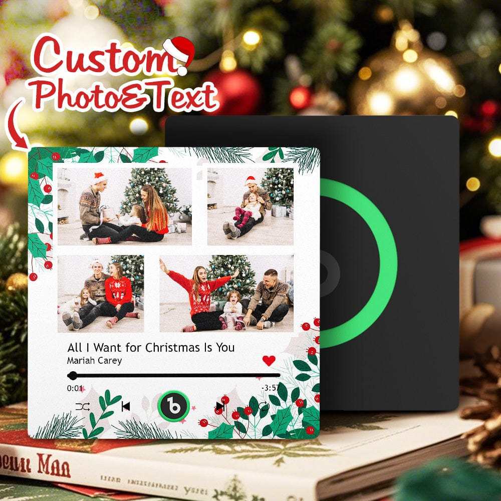 Christmas Gift Custom Music Fridge Magnet Personalized Multi Photo Fridge Magnet for Christmas Gift - Fridgebeats