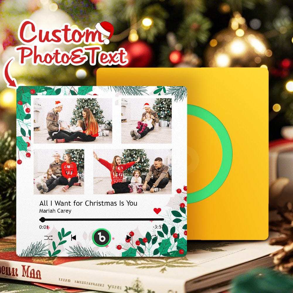 Christmas Gift Custom Music Fridge Magnet Personalized Multi Photo Fridge Magnet for Christmas Gift - Fridgebeats