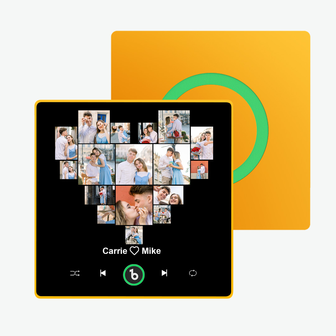 Custom Music And Photo Fridge Magnet FridgeBeats Pro Supports Bluetooth Connectivity Heart Fridge Magnet for Valentine's Day