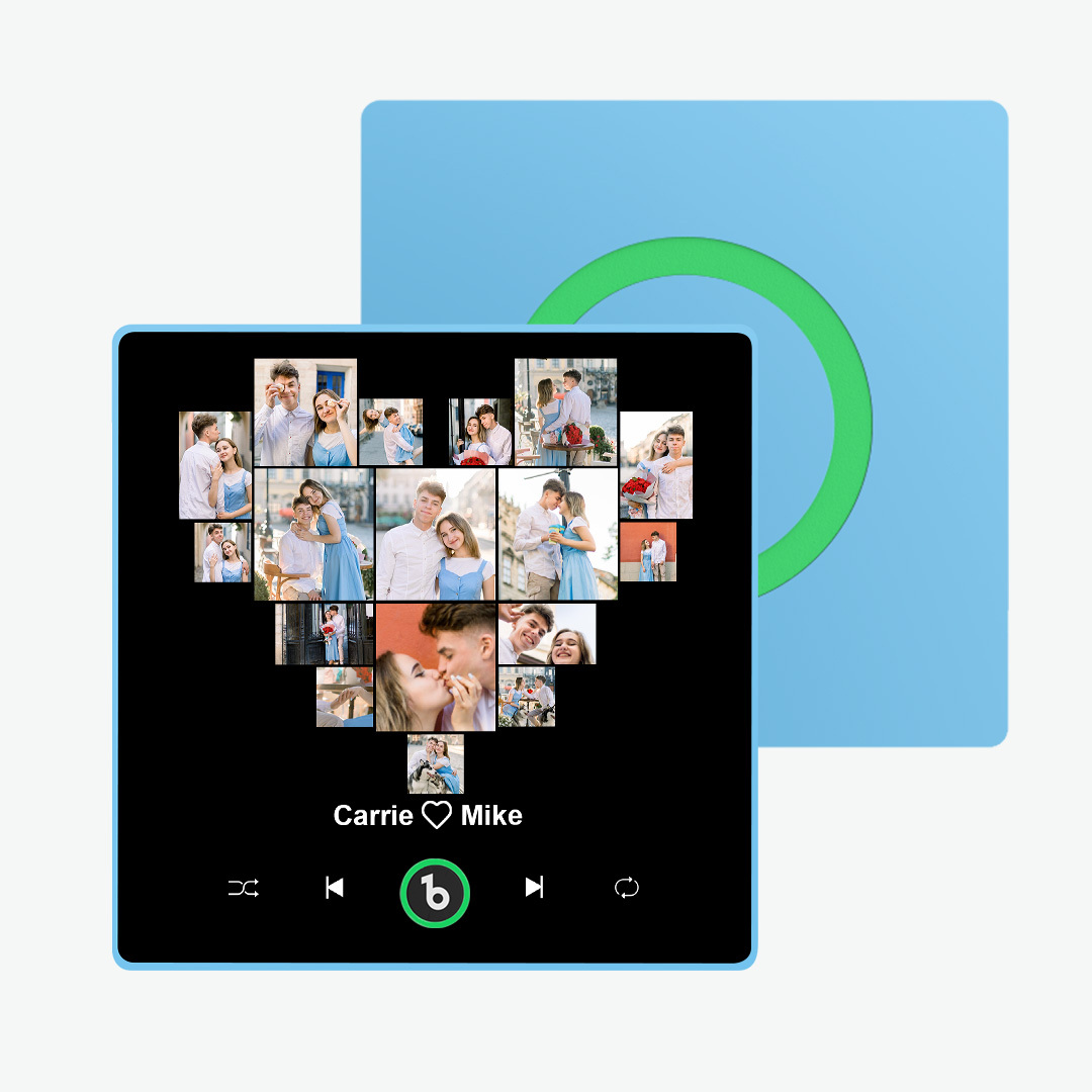 Custom Music And Photo Fridge Magnet FridgeBeats Pro Supports Bluetooth Connectivity Heart Fridge Magnet for Valentine's Day