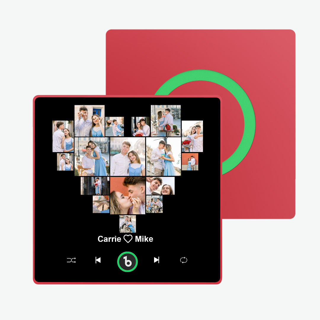 Custom Music And Photo Fridge Magnet FridgeBeats Pro Supports Bluetooth Connectivity Heart Fridge Magnet for Valentine's Day