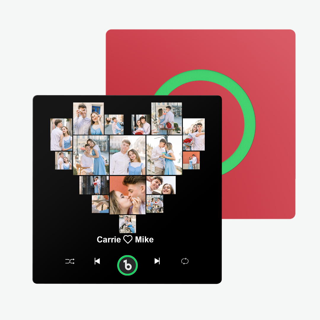 Custom Music And Photo Fridge Magnet FridgeBeats Pro Supports Bluetooth Connectivity Heart Fridge Magnet for Valentine's Day