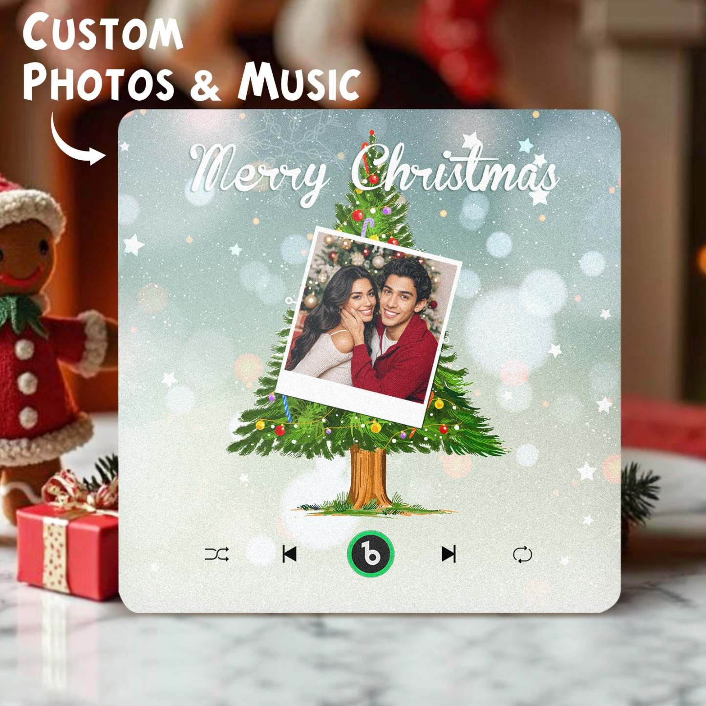 Custom Music And Photo Fridge Magnet Christmas Tree Fridge Magnet for Christmas Gifts - Fridgebeats