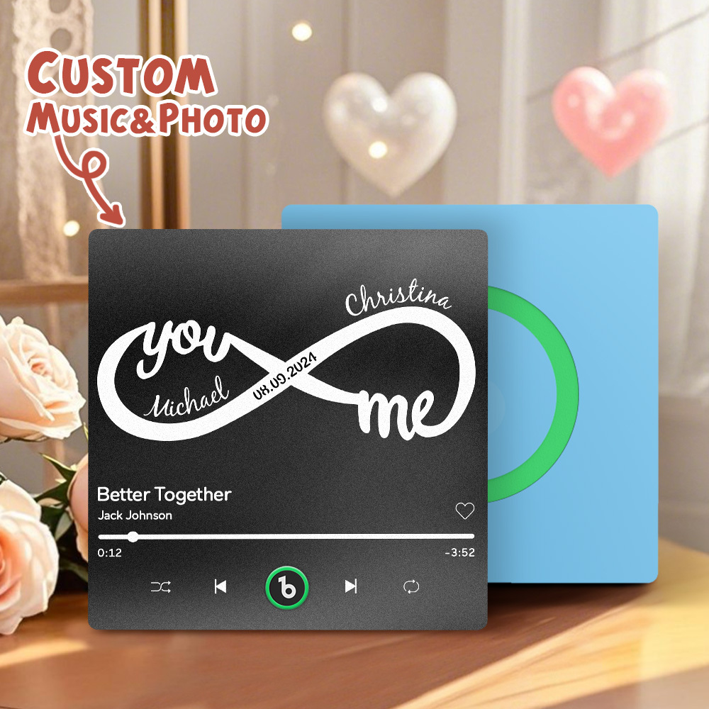 Custom Music & Text Fridge Magnets Personalized Infinite Love Fridge Magnets Perfect Valentine’s Gift