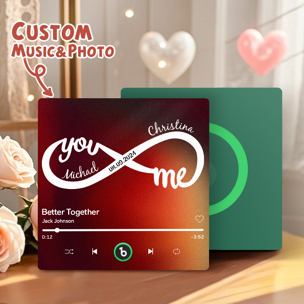 Custom Music & Text Fridge Magnets Personalized Infinite Love Fridge Magnets Perfect Valentine’s Gift