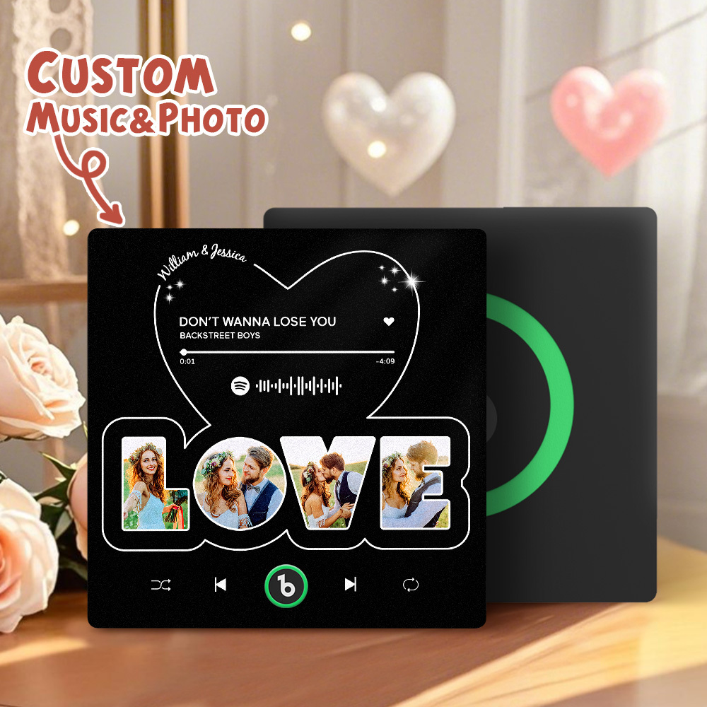 Custom Photo & Music Fridge Magnets Personalized Love Fridge Magnets Perfect Valentine’s Gift