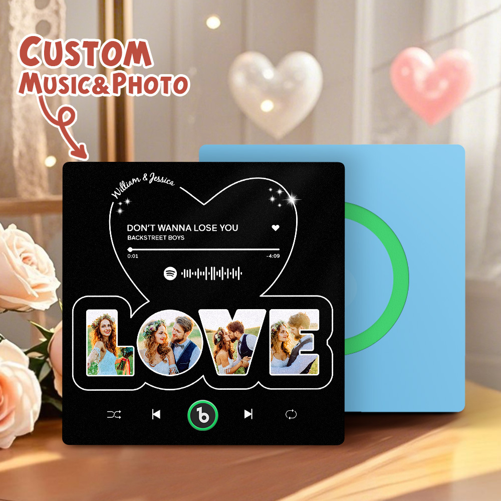 Custom Photo & Music Fridge Magnets Personalized Love Fridge Magnets Perfect Valentine’s Gift