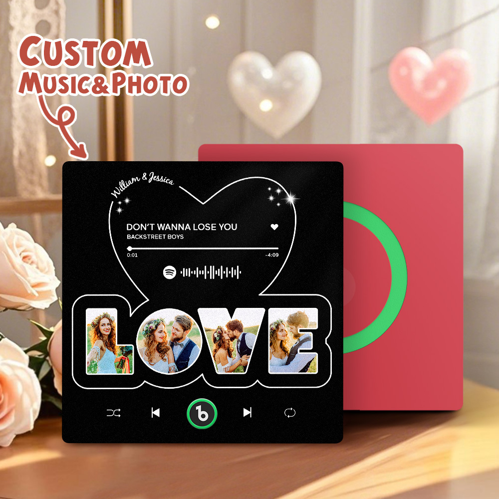 Custom Photo & Music Fridge Magnets Personalized Love Fridge Magnets Perfect Valentine’s Gift