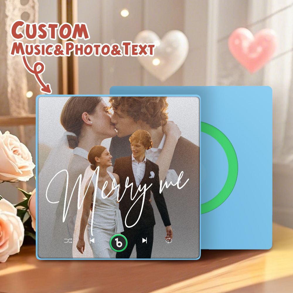 Custom Music Fridge Magnets Valentine's Day Gifts Custom Music Fridge Magnet Colorful Frame Album Fridge Magnet Can Play Songs Gift for Couple - Fridgebeats