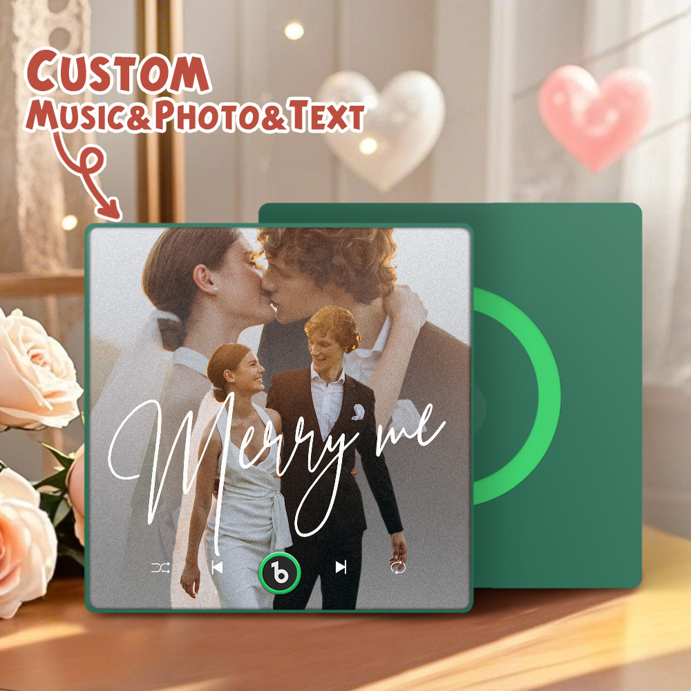 Custom Music Fridge Magnets Valentine's Day Gifts Custom Music Fridge Magnet Colorful Frame Album Fridge Magnet Can Play Songs Gift for Couple - Fridgebeats