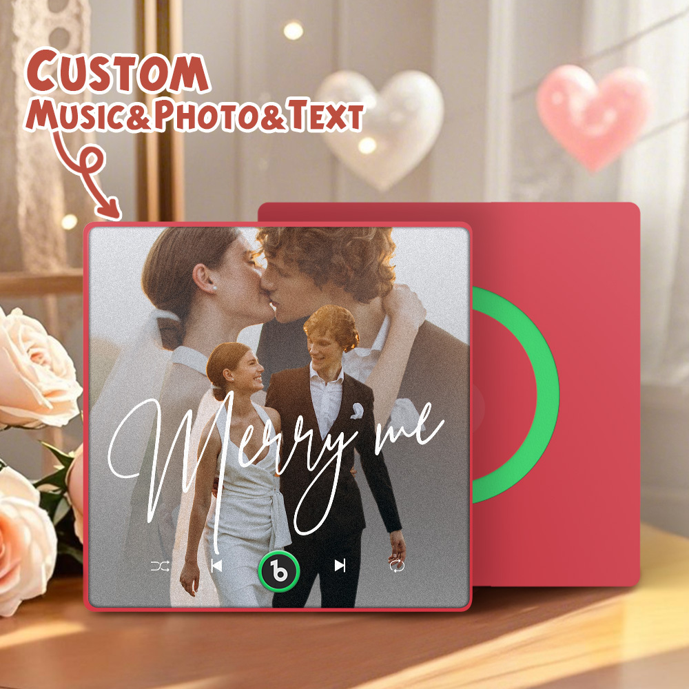 Custom Music Fridge Magnets Valentine's Day Gifts Custom Music Fridge Magnet Colorful Frame Album Fridge Magnet Can Play Songs Gift for Couple - Fridgebeats