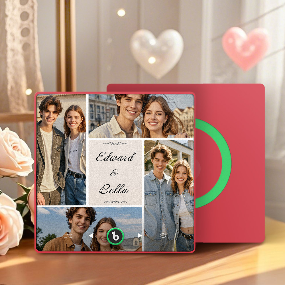 Custom Music Fridge Magnets Valentine's Day Gifts Custom Music Fridge Magnet Colorful Frame Album Fridge Magnet Can Play Songs Gift for Couple - Fridgebeats