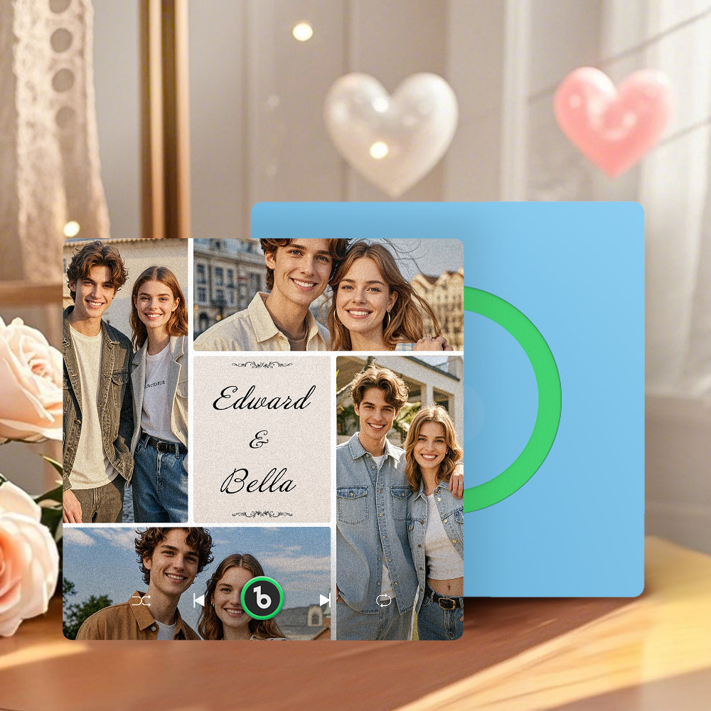 Custom Music Fridge Magnets Valentine's Day Gifts Custom Music Fridge Magnet Colorful Frame Album Fridge Magnet Can Play Songs Gift for Couple - Fridgebeats