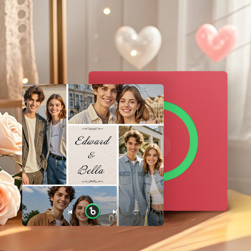 Custom Music Fridge Magnets Valentine's Day Gifts Custom Music Fridge Magnet Colorful Frame Album Fridge Magnet Can Play Songs Gift for Couple - Fridgebeats