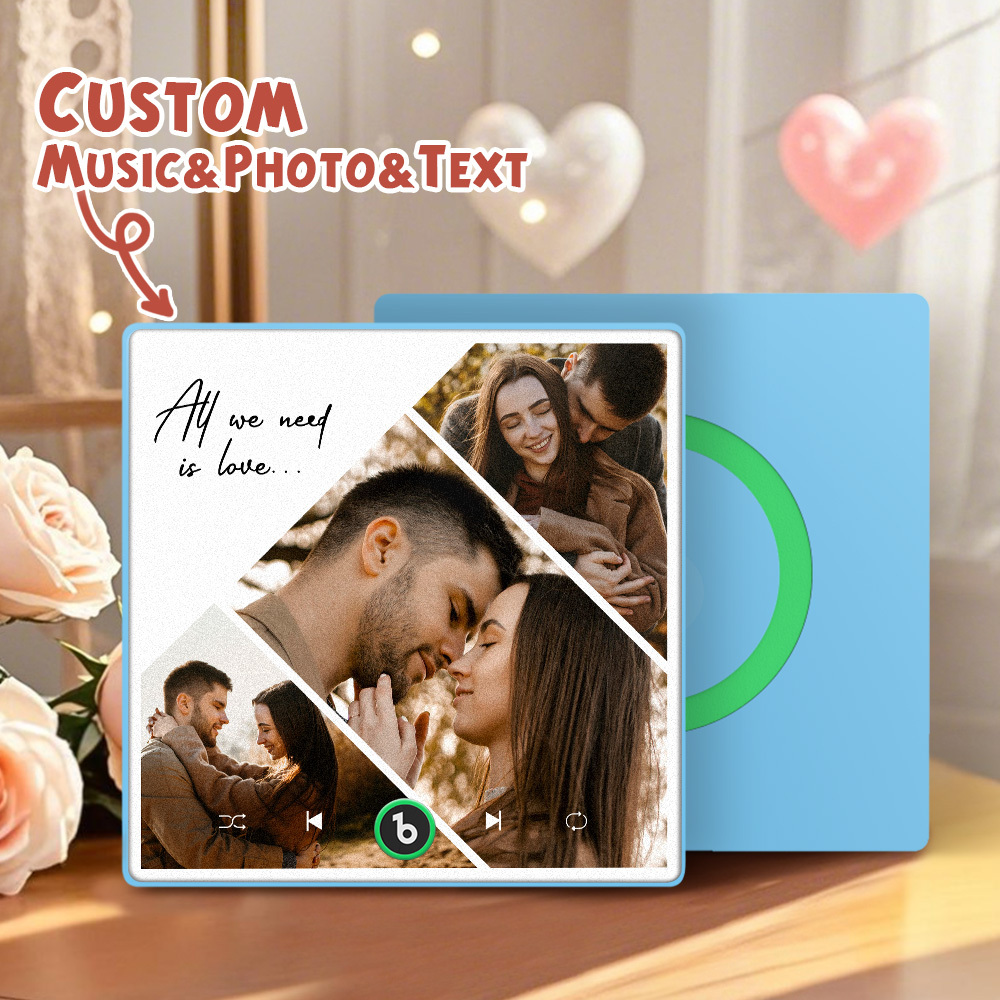 Custom Music Fridge Magnets Valentine's Day Gifts Custom Music Fridge Magnet Colorful Frame Album Fridge Magnet Can Play Songs Gift for Couple - Fridgebeats