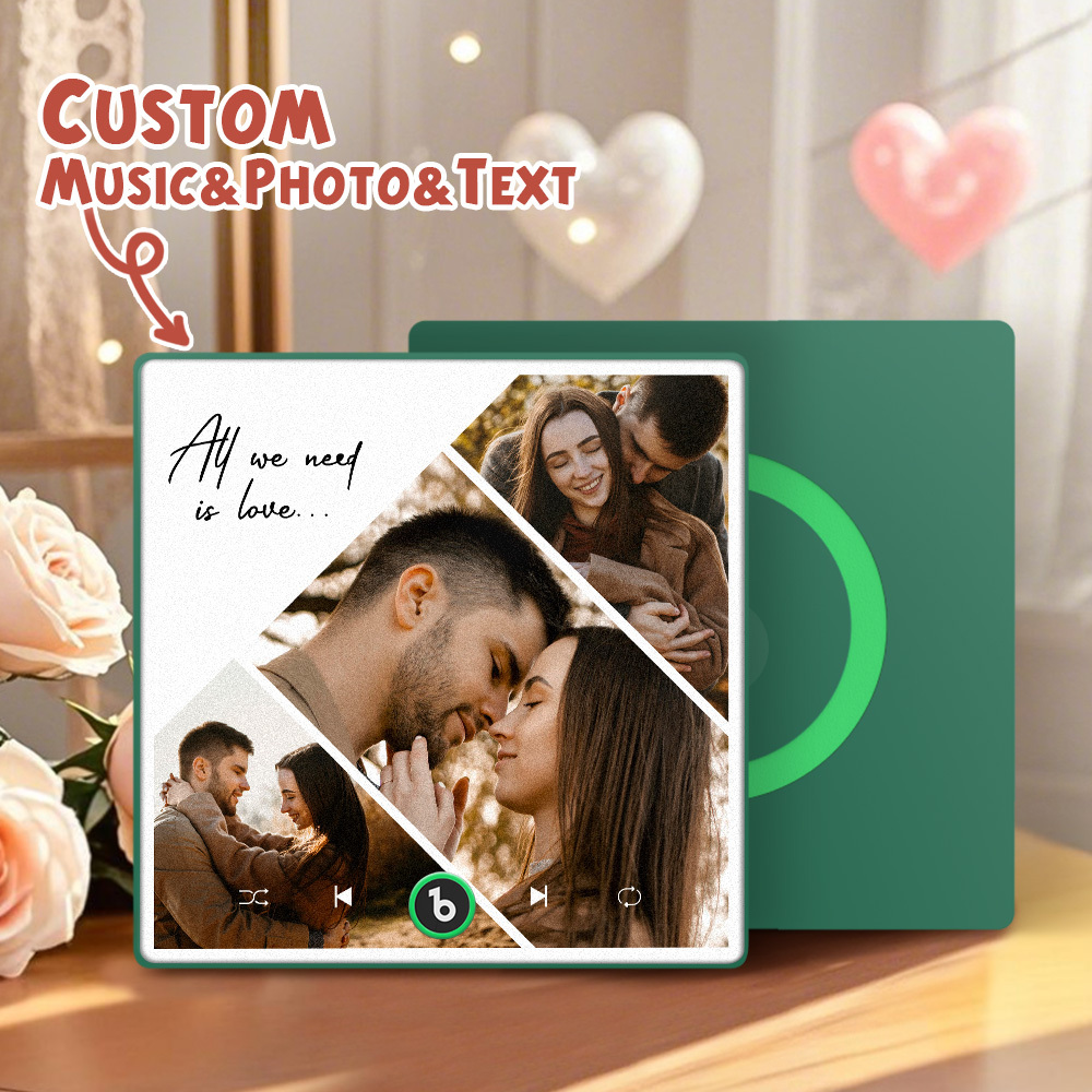 Custom Music Fridge Magnets Valentine's Day Gifts Custom Music Fridge Magnet Colorful Frame Album Fridge Magnet Can Play Songs Gift for Couple - Fridgebeats