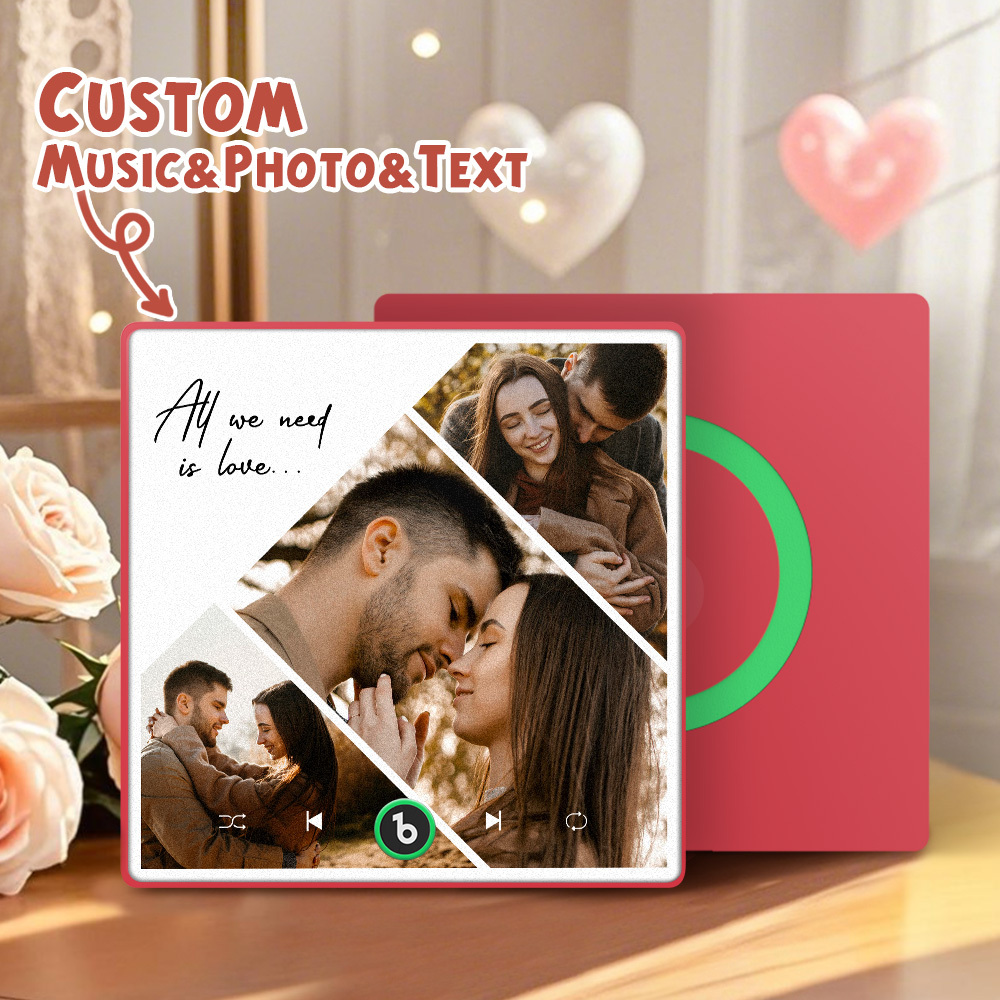 Custom Music Fridge Magnets Valentine's Day Gifts Custom Music Fridge Magnet Colorful Frame Album Fridge Magnet Can Play Songs Gift for Couple - Fridgebeats