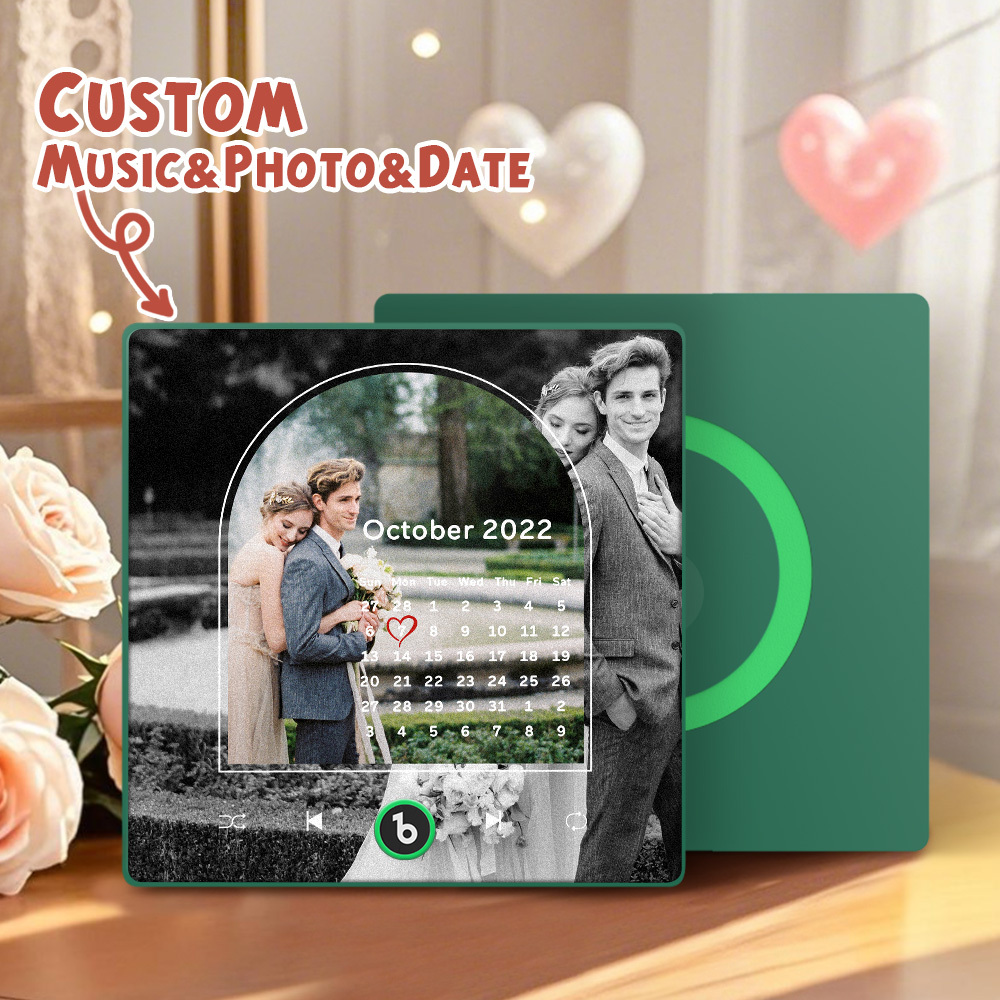 Custom Music Fridge Magnets Valentine's Day Gifts Custom Music Fridge Magnet Colorful Frame Album Fridge Magnet Can Play Songs Gift for Couple - Fridgebeats