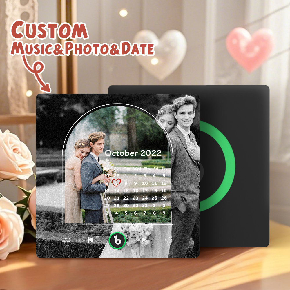 Custom Music Fridge Magnets Valentine's Day Gifts Custom Music Fridge Magnet Colorful Frame Album Fridge Magnet Can Play Songs Gift for Couple - Fridgebeats