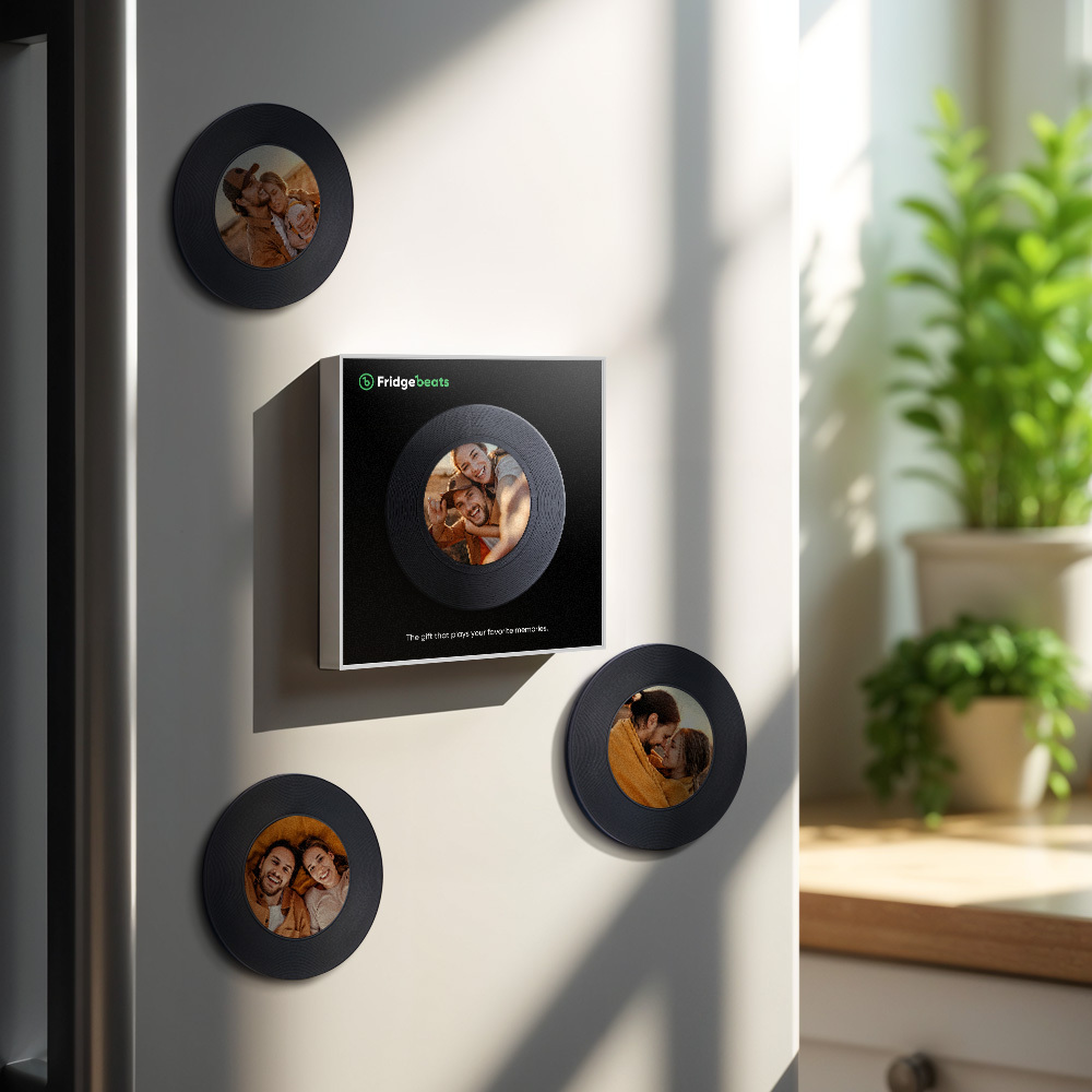 Custom Music & Photo Fridge Magnet Can Customize 1-6 Vinyl and Songs