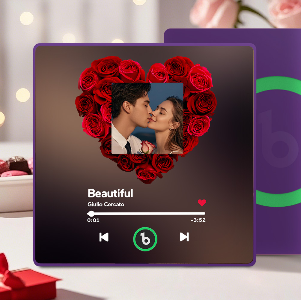 Custom Music & Photo Fridge Magnet Supports Bluetooth Connectivity