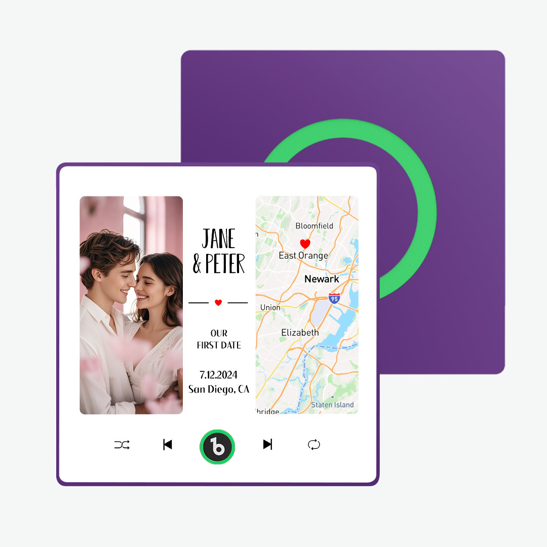 Custom Music Fridge Magnet with Photo and Map Upgraded Music Fridge Magnet Valentine's Gifts Our First Date - Fridgebeats