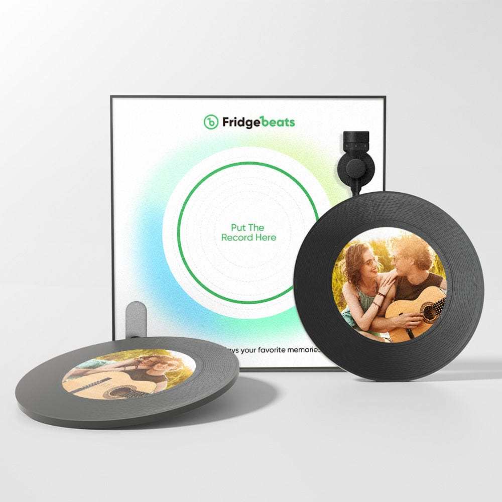 Custom Music & Photo Fridge Magnet Can Customize 1-6 Vinyl and Songs - GiftLab