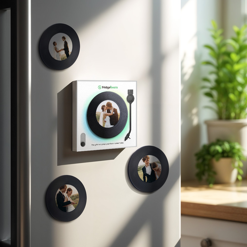 Custom Music & Photo Fridge Magnet Can Customize 1-6 Vinyl and Songs