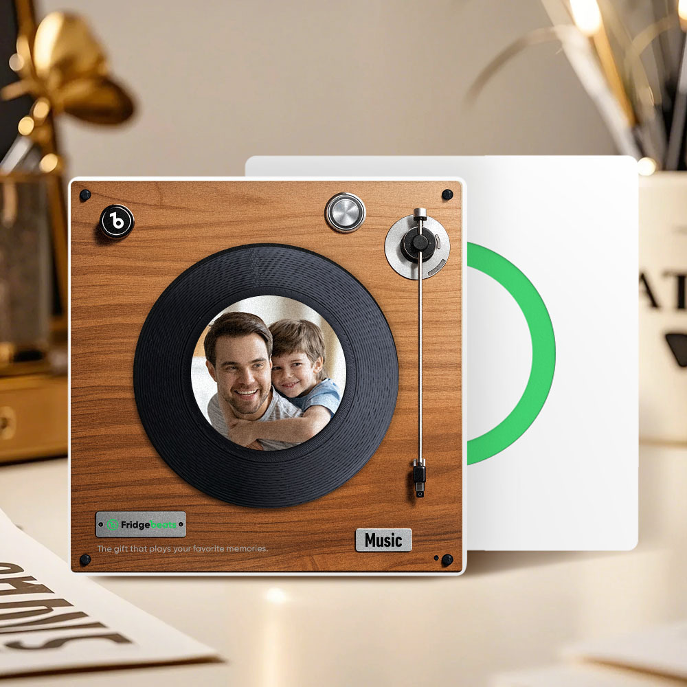 Upgraded Personalized Music Fridge Magnet That Play Songs Record Supports 1-6 Songs Gifts for Dad