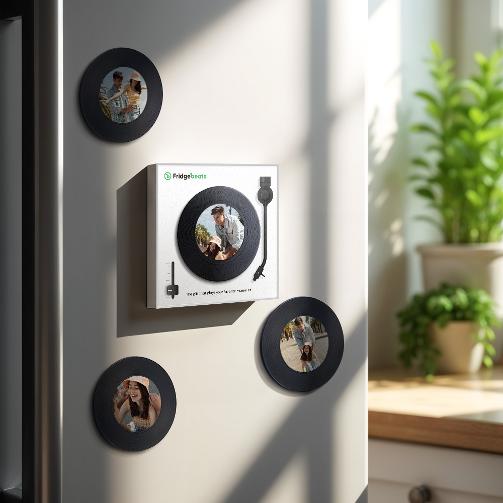 Custom Music & Photo Fridge Magnet Can Customize 1-6 Vinyl and Songs