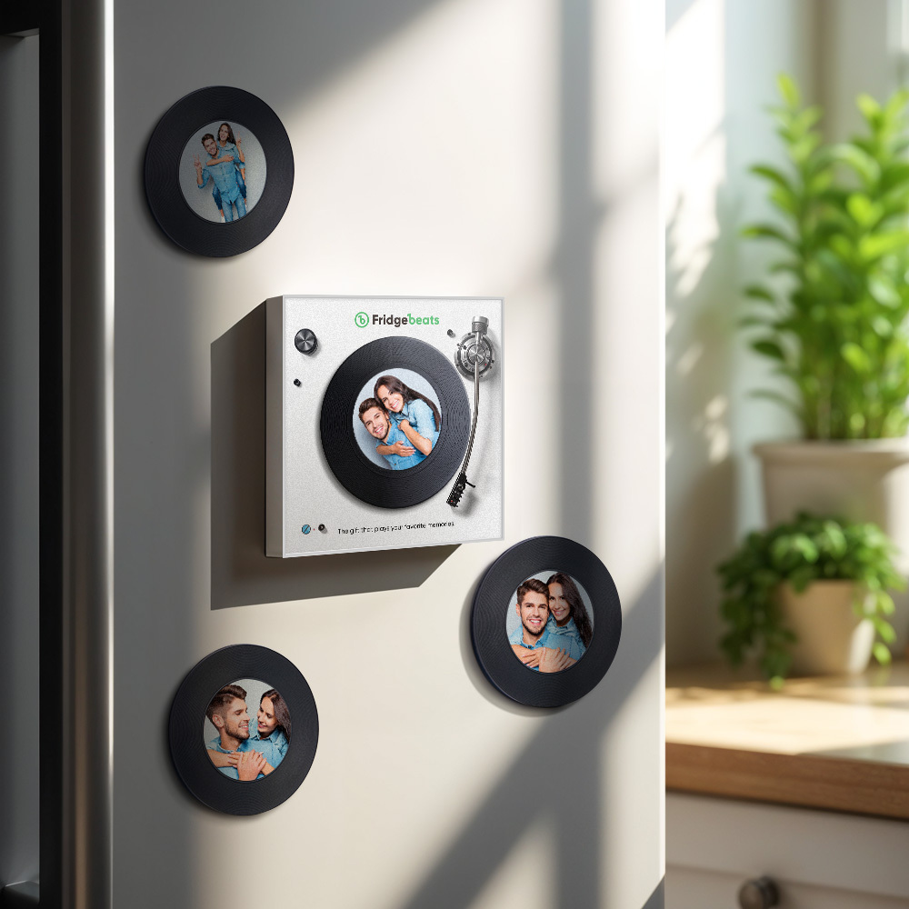 Custom Music & Photo Fridge Magnet Can Customize 1-6 Vinyl and Songs