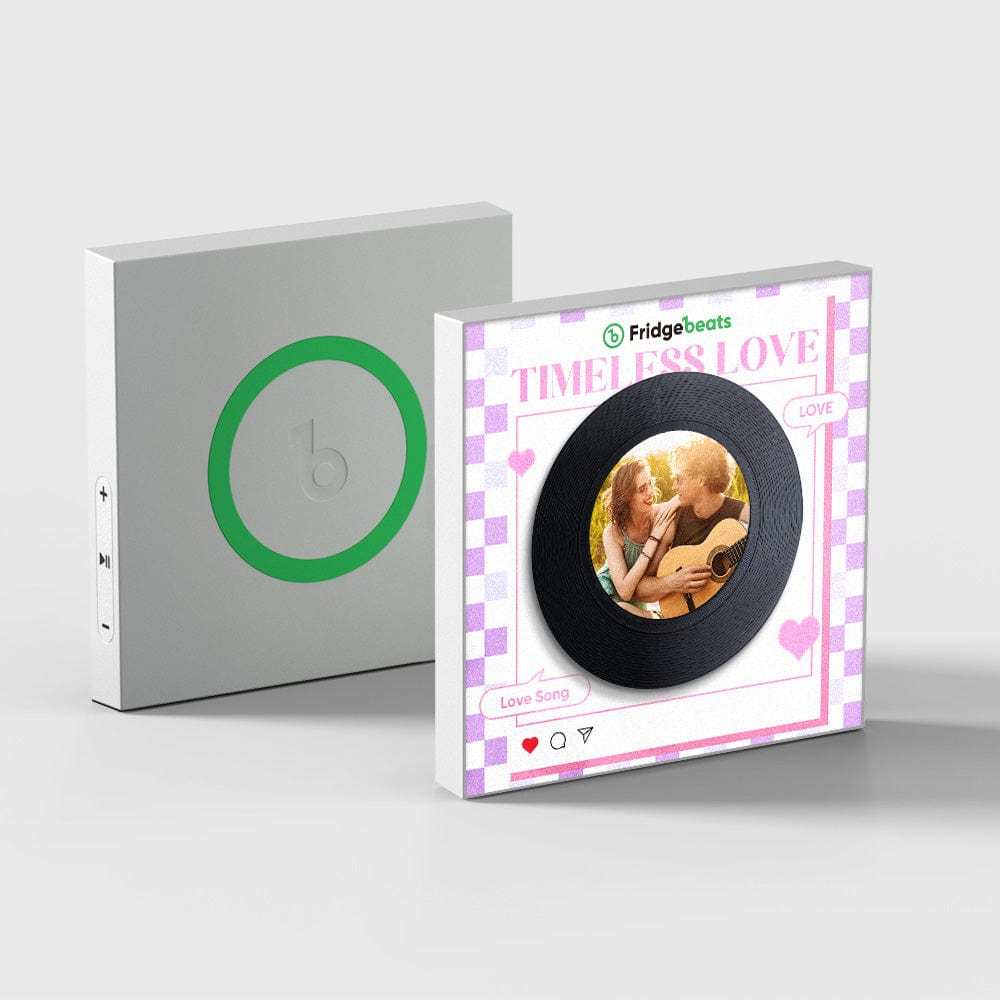 Custom Music & Photo Fridge Magnet Can Customize 1-6 Vinyl and Songs - GiftLab