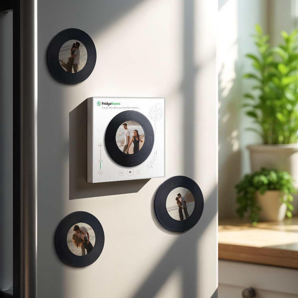 Custom Music & Photo Fridge Magnet Can Customize 1-6 Vinyl and Songs