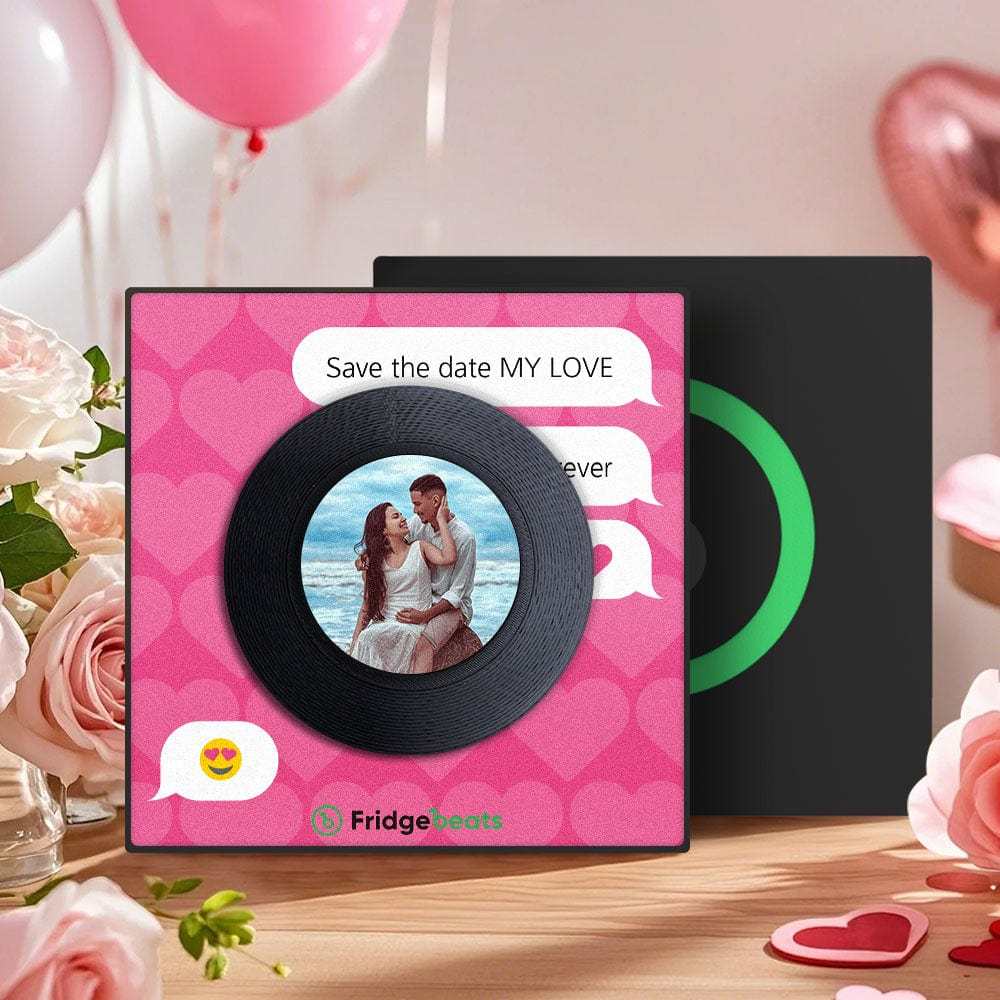 Custom Music & Photo Fridge Magnet Can Customize 1-6 Vinyl and Songs - GiftLab