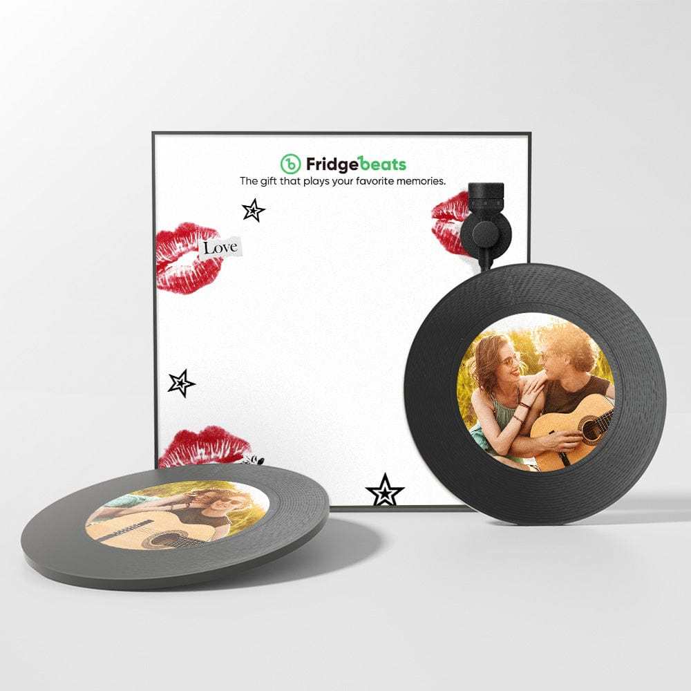 Custom Music & Photo Fridge Magnet Can Customize 1-6 Vinyl and Songs - GiftLab