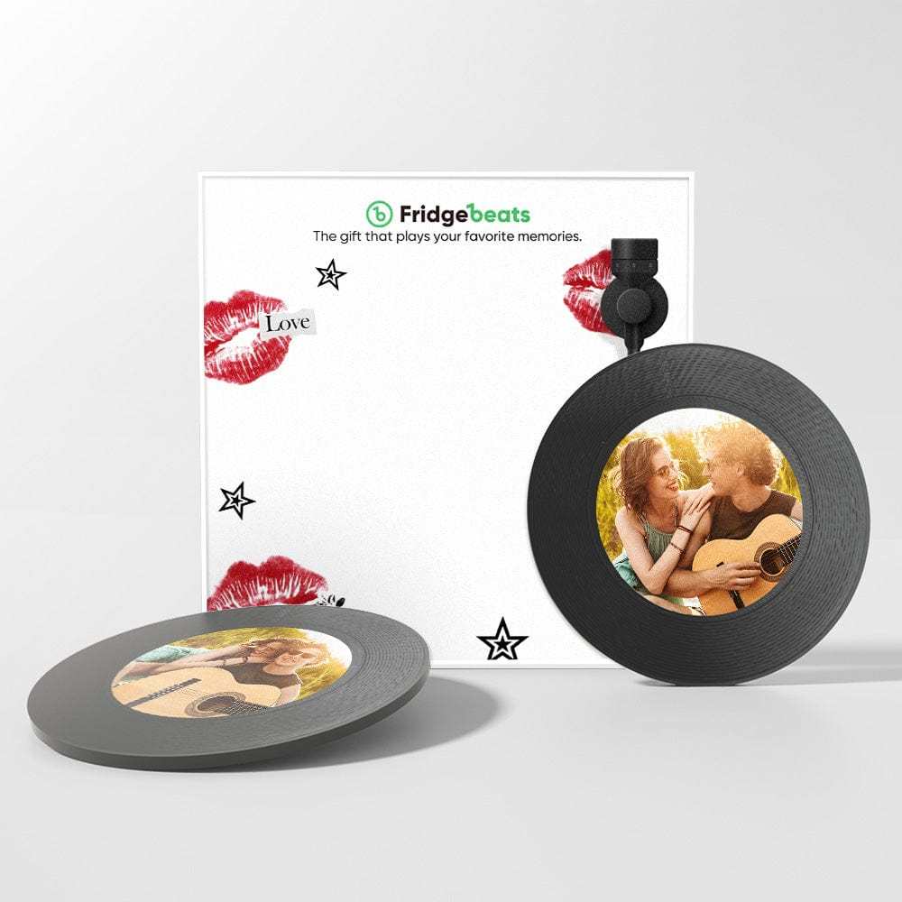 Custom Music & Photo Fridge Magnet Can Customize 1-6 Vinyl and Songs - GiftLab