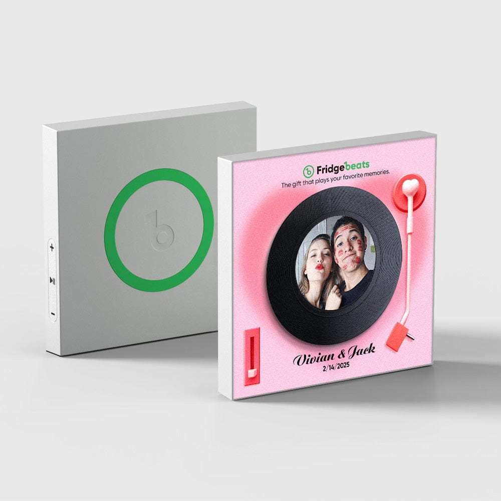 Custom Music & Photo Fridge Magnet Can Customize 1-6 Vinyl and Songs - GiftLab