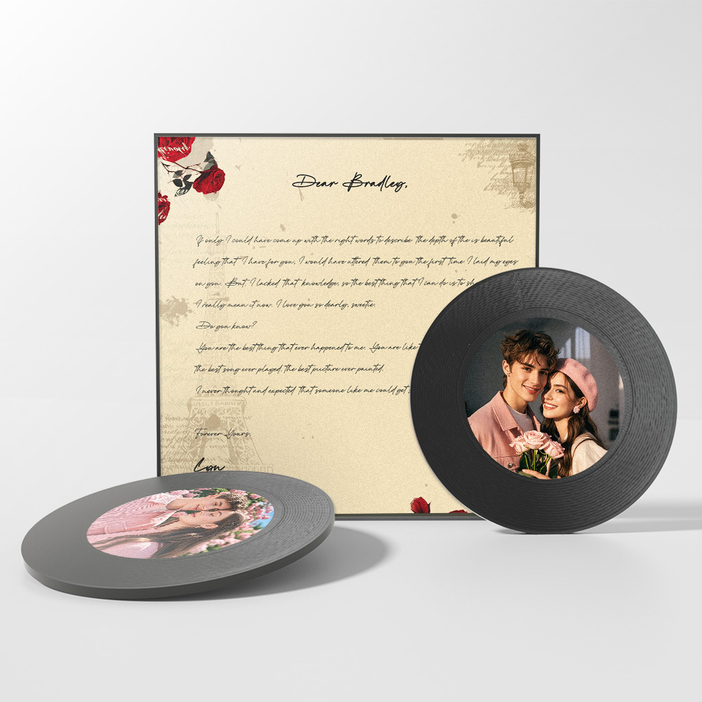 Custom Music Fridge Magnet Supports 1-6 Songs Personalized Envelope Photo Vintage Music Fridge Magnets for Her