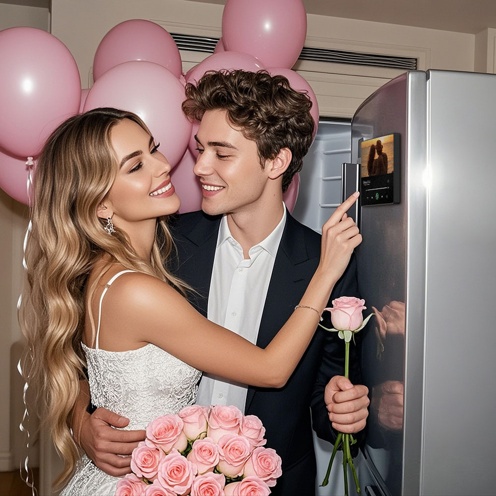 Custom Music & Photo Fridge Magnet FridgeBeats Pro Supports Bluetooth Connectivity Anniversary Gift for Couple