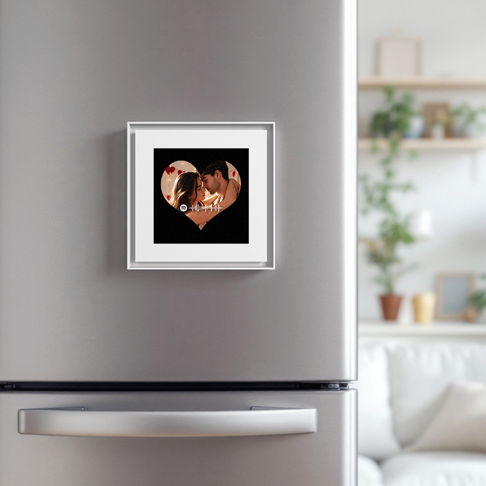 Custom Music & Photo Fridge Magnet Heart Shape Music Fridge Magnets Can Customize 1-6 Frame Art and Songs