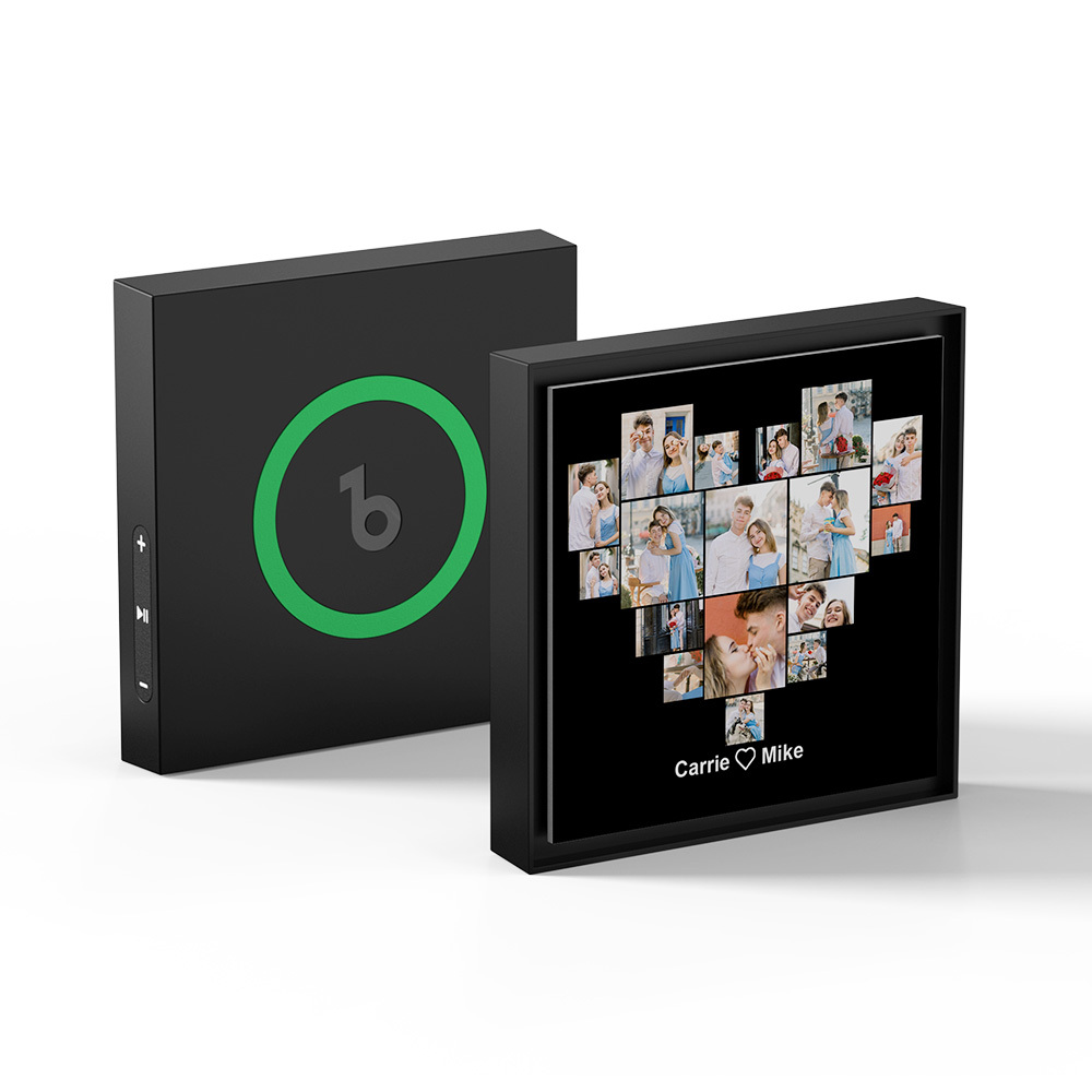 Custom Music Fridge Magnet Personalized Heart Multi Photos Can Customize 1-6 Frame Art and Songs