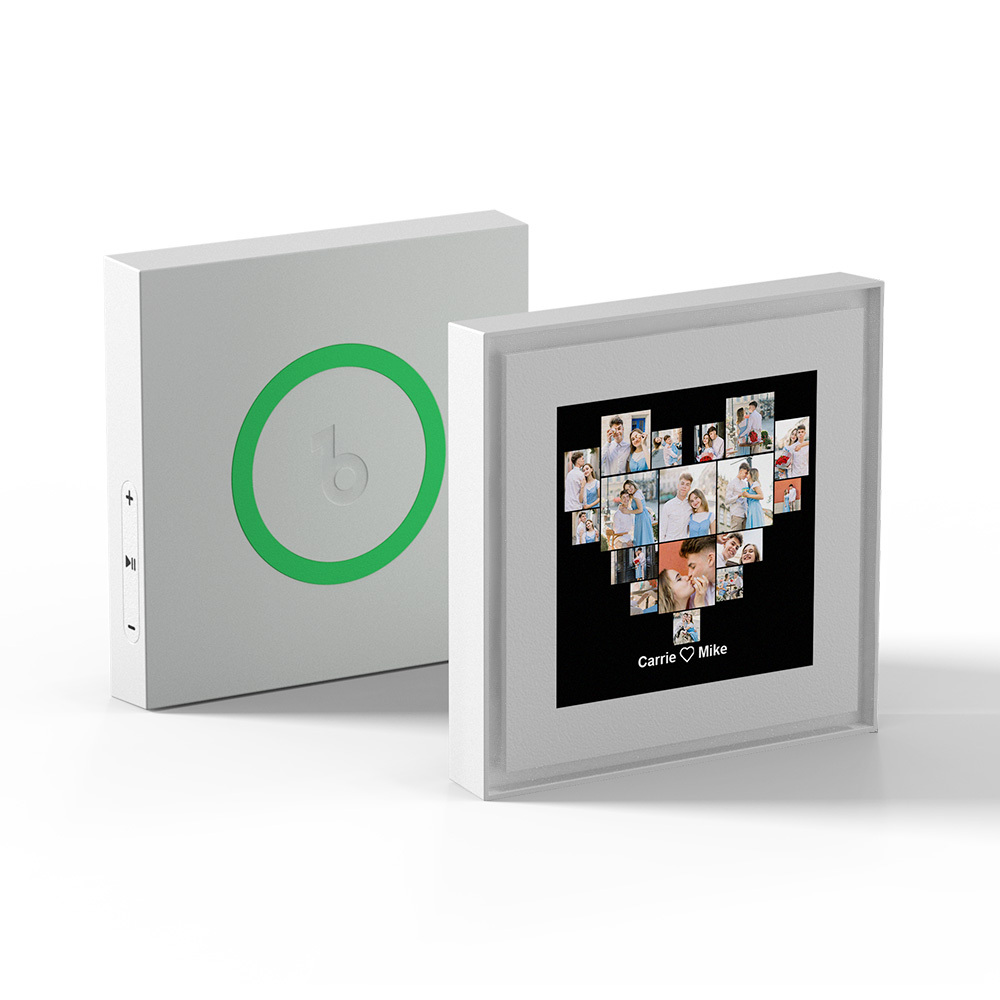 Custom Music Fridge Magnet Personalized Heart Multi Photos Can Customize 1-6 Frame Art and Songs