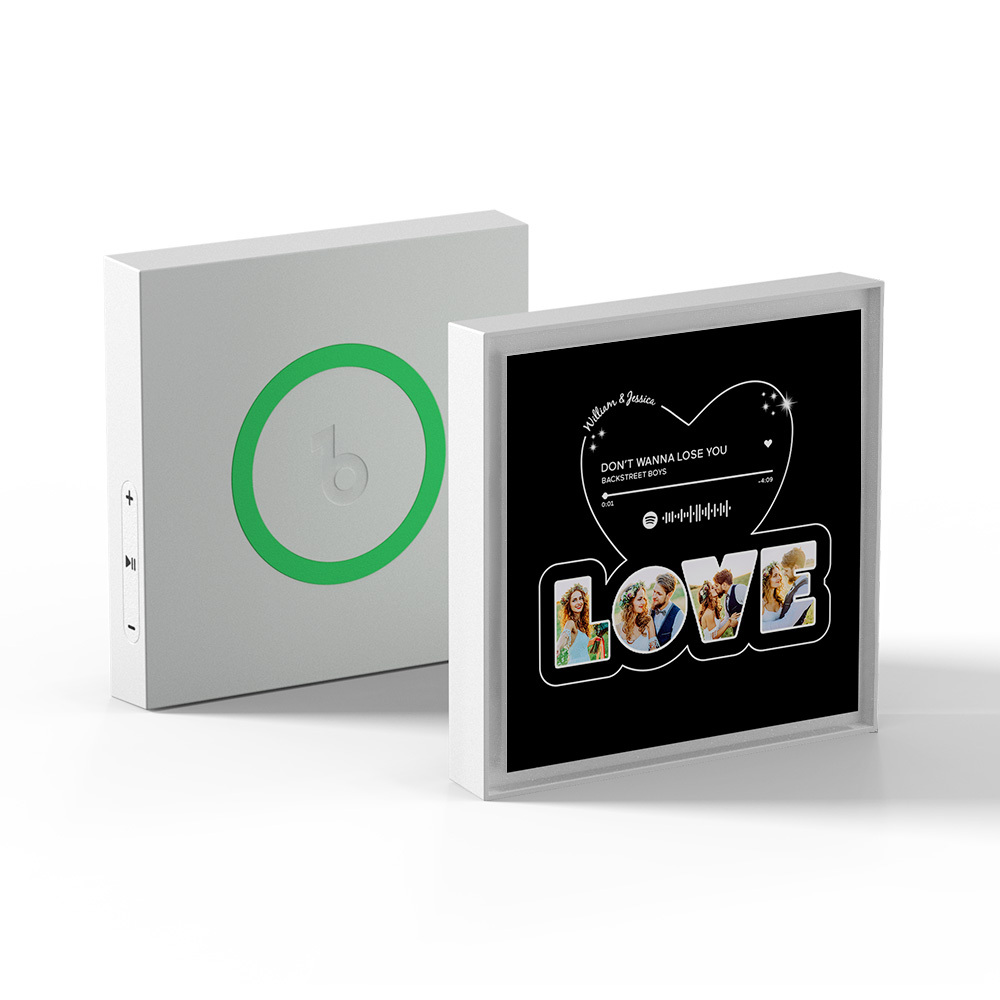 Custom Music Fridge Magnet Personalized Love Photos Can Customize 1-6 Frame Art and Songs Anniversary Gift