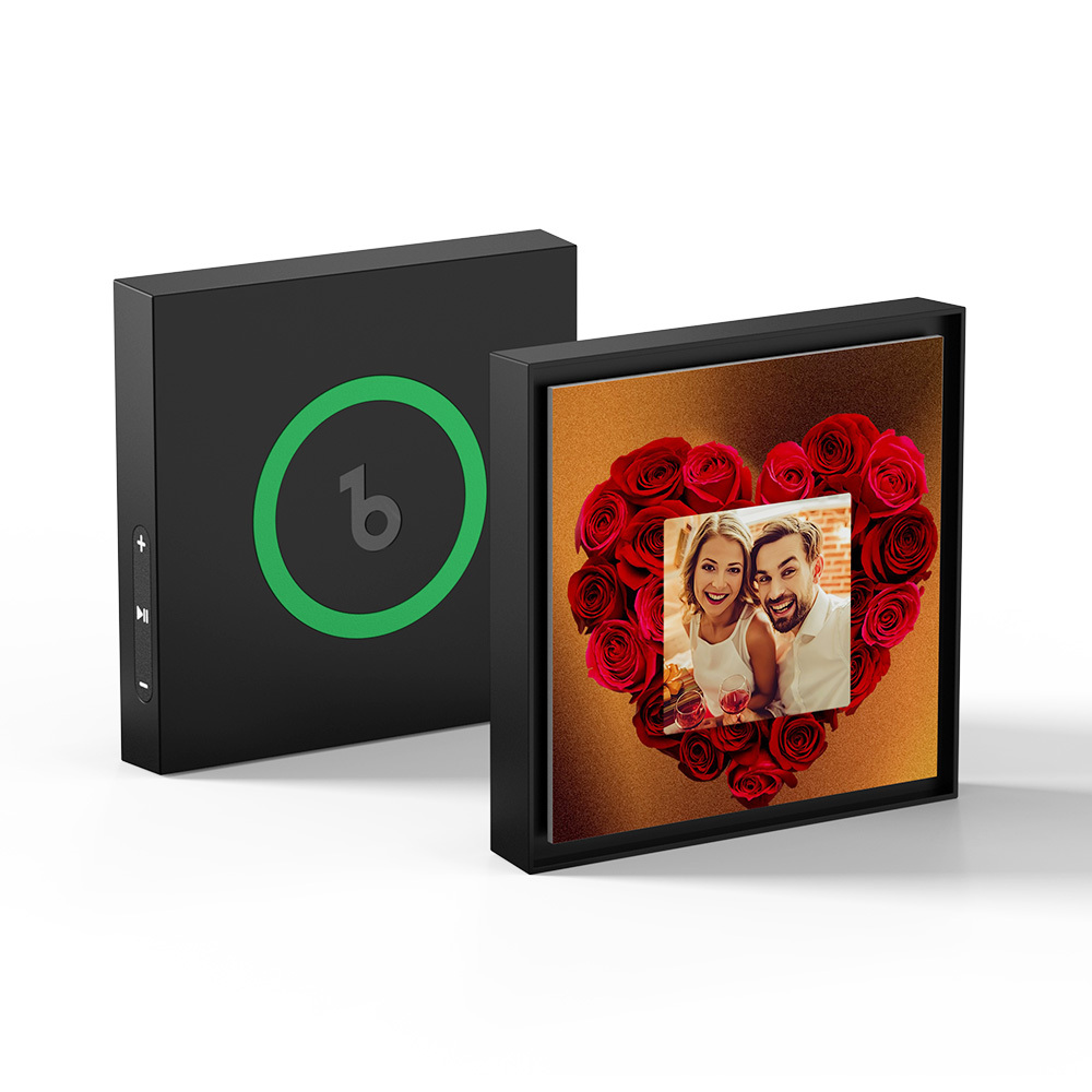 Custom Music & Photo Fridge Magnet Can Customize 1-6 Frame Art and Songs Rose Fridge Magnet