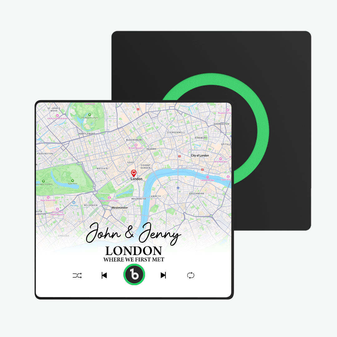 Custom Music Fridge Magnet Upgraded Fridge Magnets with Map Gifts for Her Where We First Met - Fridgebeats