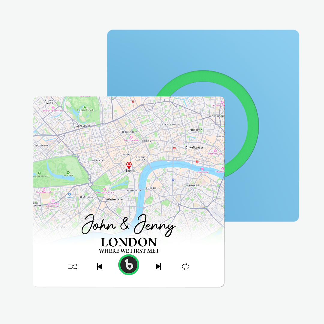 Custom Music Fridge Magnet Upgraded Fridge Magnets with Map Gifts for Her Where We First Met - Fridgebeats