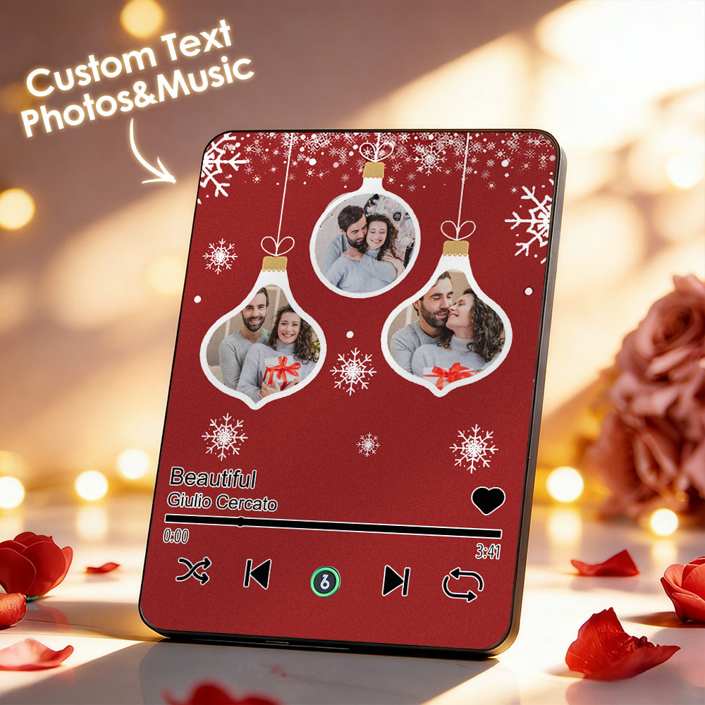 Custom Music Photo Plaques Personalized Music Plaque Can Play Songs Gift for Lover - MyCustomBrickFigures