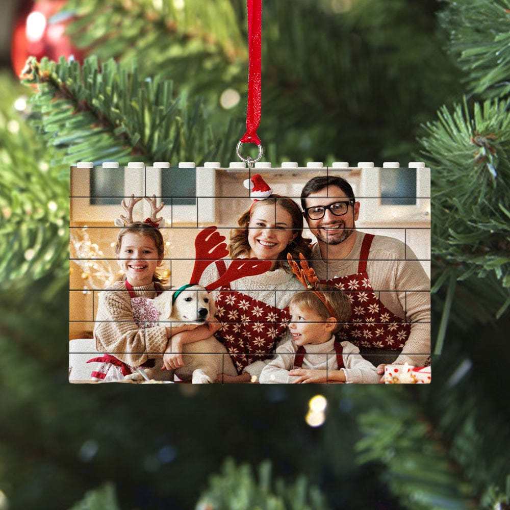 Custom Photo Building Brick Puzzle Photo Block Ornament Unique Christmas Gift - Giftlab